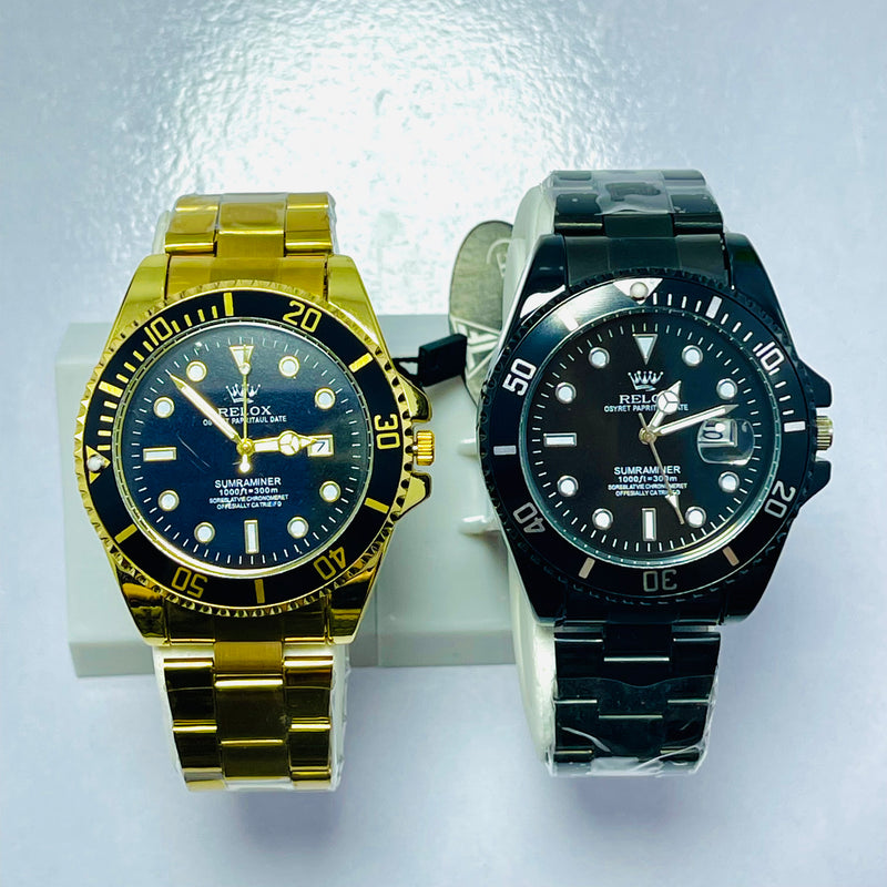 Submariner Black Dial Men's Watch – BLACK Bracelet | Oyster Perpetual Date | Water Resistance | Quartz Movement
