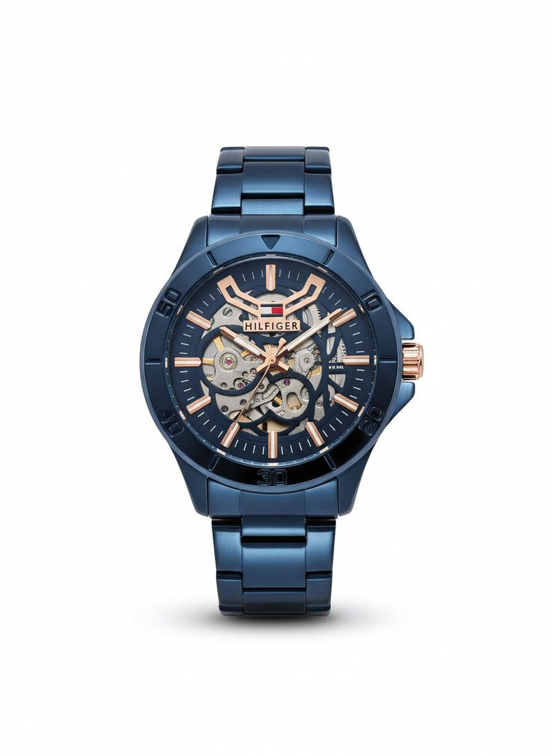 Tommy Hilfiger Skeleton Automatic Watch For Men With Box & Handcarry