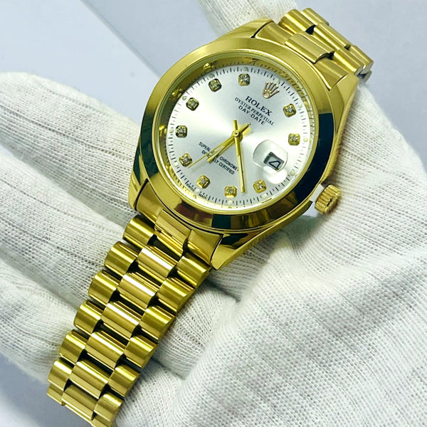 Rolex Submariner Golden Stainless Steel Men’s Watch – Classic Full Steel Edition | Oyster Perpetual Date | Waterproof 1000ft |Quartz movement  Luxury Timepiece