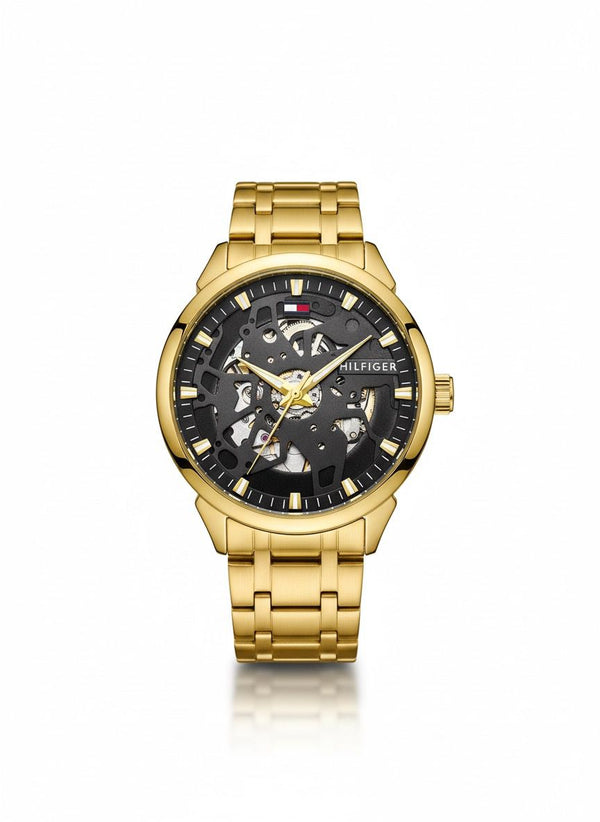 Tommy Hilfiger Skeleton Automatic Watch For Man With Box & Handcarry