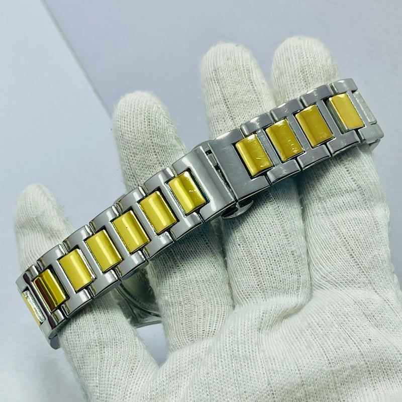 Limited Edition BLACK Dial Men's Watch – Two-Tone Gold & Silver Bracelet _Mineral Glass _Superlative Finish