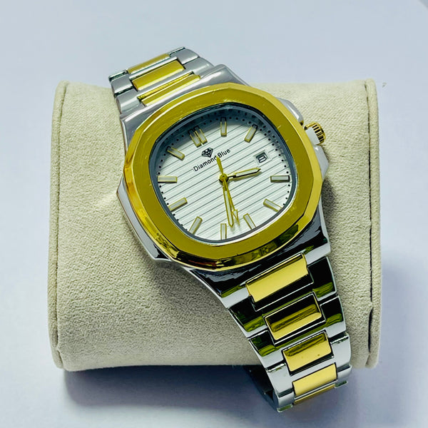 Limited Edition White Dial Men's Watch – Two-Tone Gold & Silver Bracelet _Mineral Glass _Superlative Finish