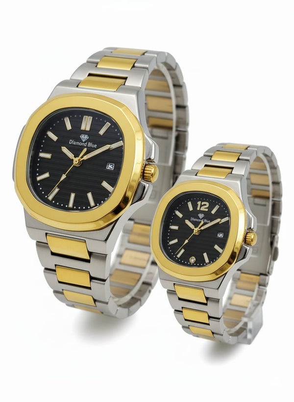 Diamond Blue Couple Watch