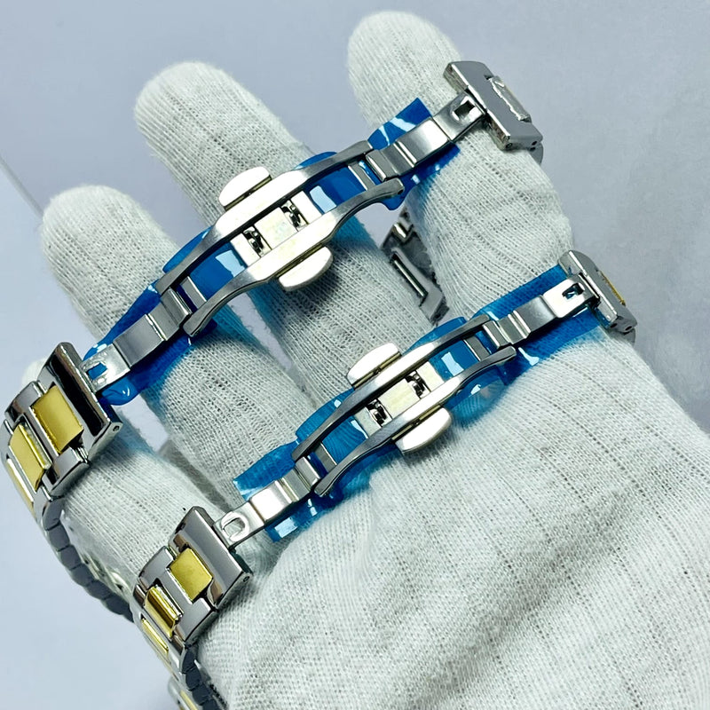 Limited Edition White Dial Couple Watch – Two-Tone Gold & Silver Bracelet _Mineral Glass _Superlative Finish
