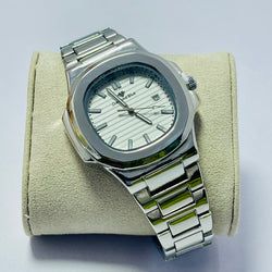 Limited Edition White Dial Men's Watch –  Silver Bracelet _Mineral Glass _Superlative Finish