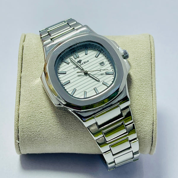 Limited Edition White Dial Men's Watch –  Silver Bracelet _Mineral Glass _Superlative Finish