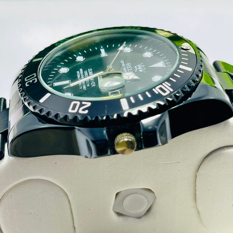 Submariner Black Dial Men's Watch – BLACK Bracelet | Oyster Perpetual Date | Water Resistance | Quartz Movement