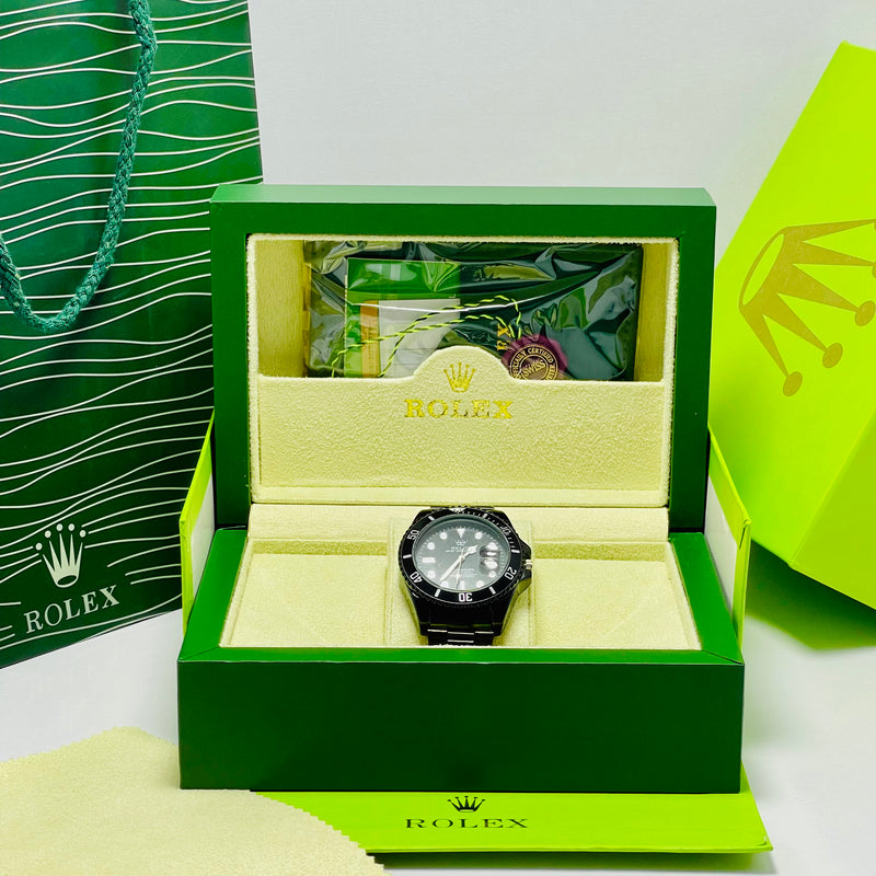 Submariner Black Dial Men's Watch – BLACK Bracelet | Oyster Perpetual Date | Water Resistance | Quartz Movement