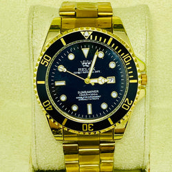 Submariner Black Dial Men's Watch – Two-Tone Gold Bracelet | Oyster Perpetual Date | Water Resistance | Quartz Movement