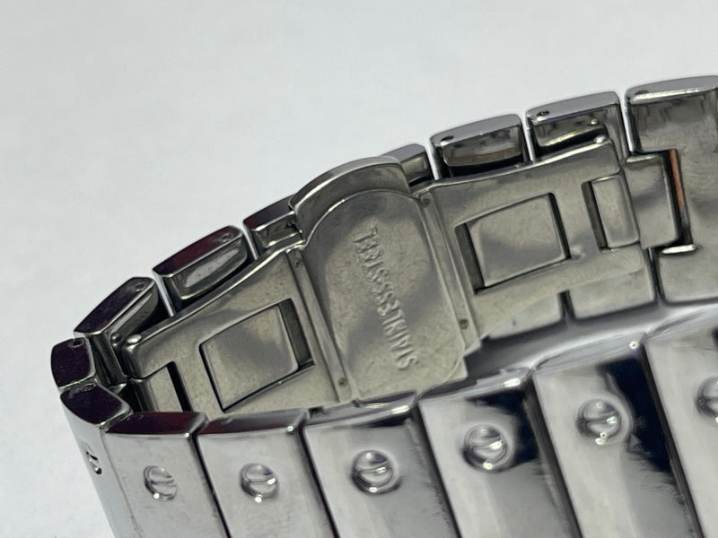Cartier Santos-Inspired Automatic Watch for Men – Roman Dial, Square Stainless Steel Case, Polished Bracelet with Screw Detailing – Classic Luxury Desig