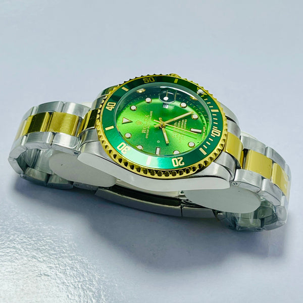 Luxury Rolex Submariner Green Dial Men’s Watch – Hulk Edition | Two-Tone Gold & Silver Bracelet | 1000ft Waterproof |