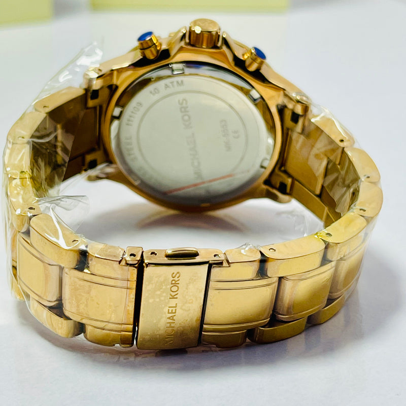 Michael Kors Women’s Chronograph Gold Watches – Brown & Rose Gold Dial | Crystal Bezel | Luxury Designer Dual Pack