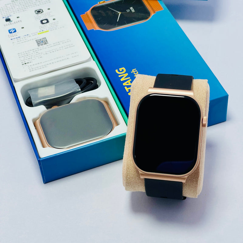 Smart Watch for Men & Women – 1.9” Full Touch HD Display, Gold Alloy Case, Fitness Tracker with Heart Rate, Sleep Monitor, Weather, and Multi-Sport Modes – iOS & Android Compatible