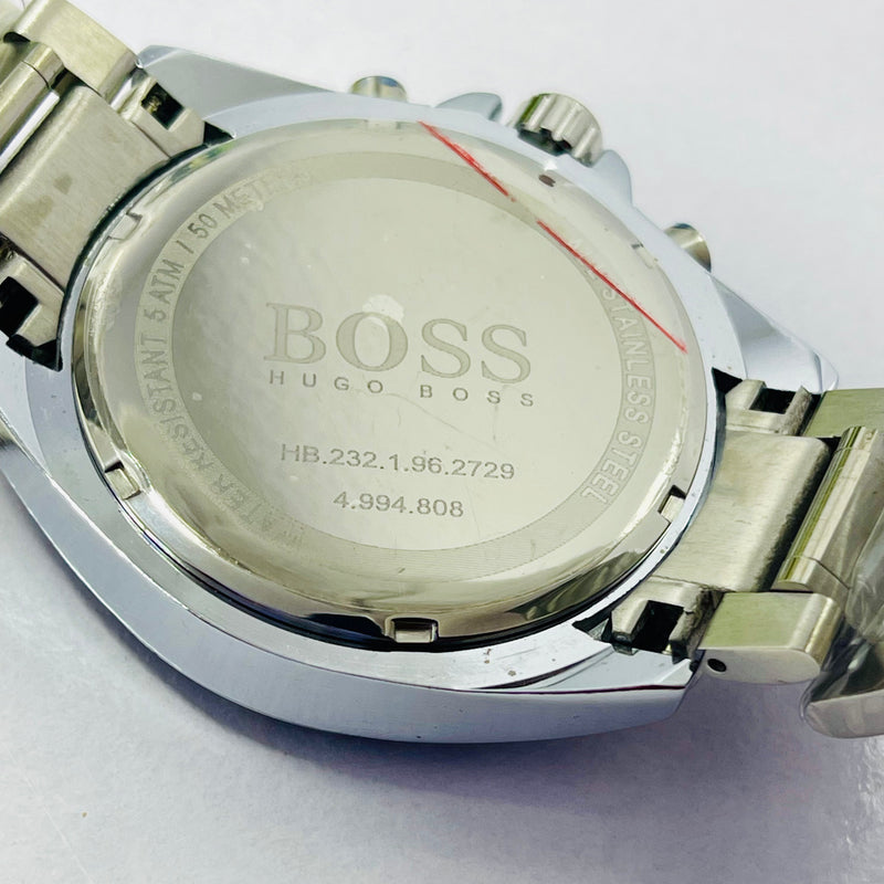 Hugo Boss Men’s Chronograph Watch – Black Dial with Subdials, Date Display, Tachymeter Bezel, and Stainless Steel Bracelet – Sport-Luxury Design