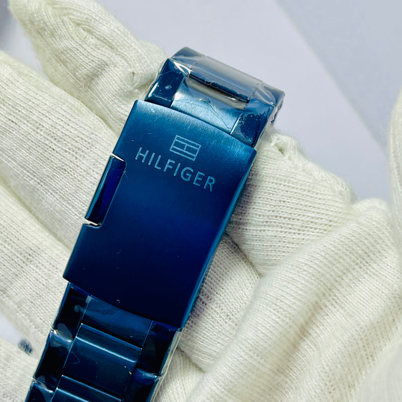 Luxury Blue Skeleton Automatic Watch for Men – Hilfiger-Inspired Self-Winding Timepiece with Rose Gold Accents