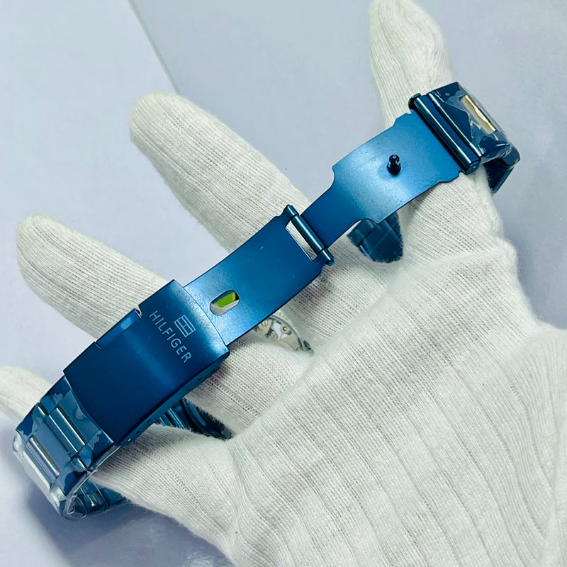 Luxury Blue Skeleton Automatic Watch for Men – Hilfiger-Inspired Self-Winding Timepiece with Rose Gold Accents