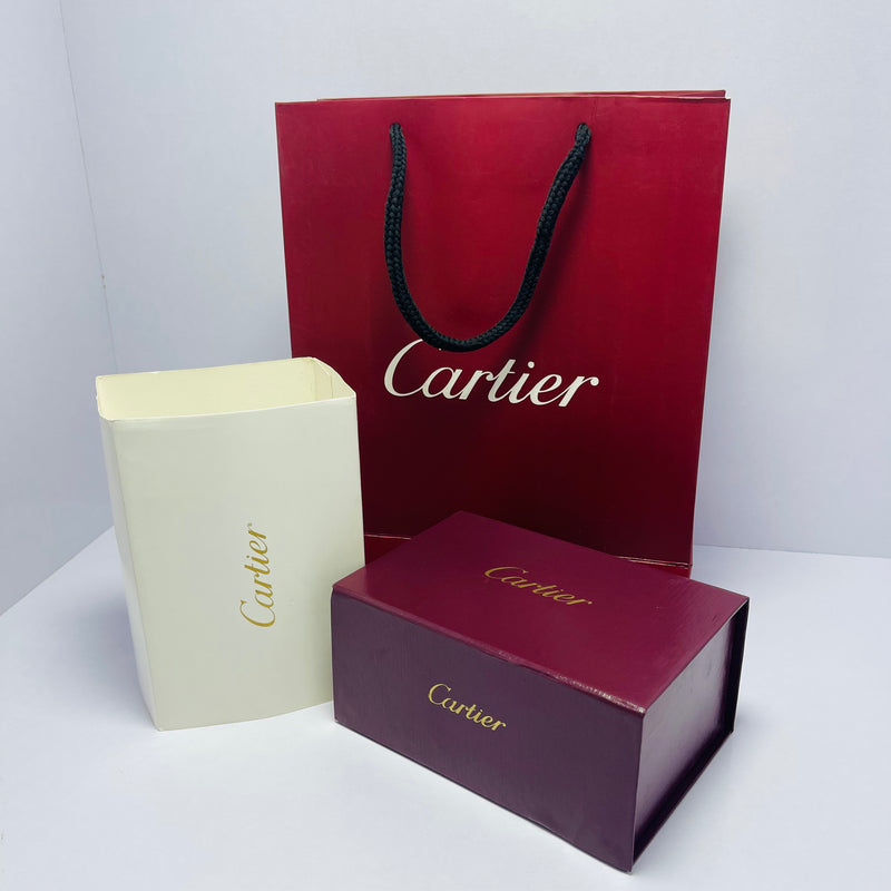 Cartier Santos-Inspired Gold Automatic Watch for Men – Blue Roman Dial, Self-Winding Movement, Full Gold Stainless Steel Bracelet – Luxury Square Case Design