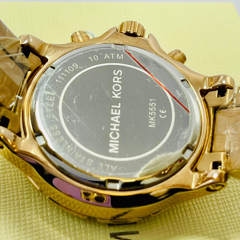 Michael Kors Women’s Chronograph Gold Watches – Brown & Rose Gold Dial | Crystal Bezel | Luxury Designer Dual Pack