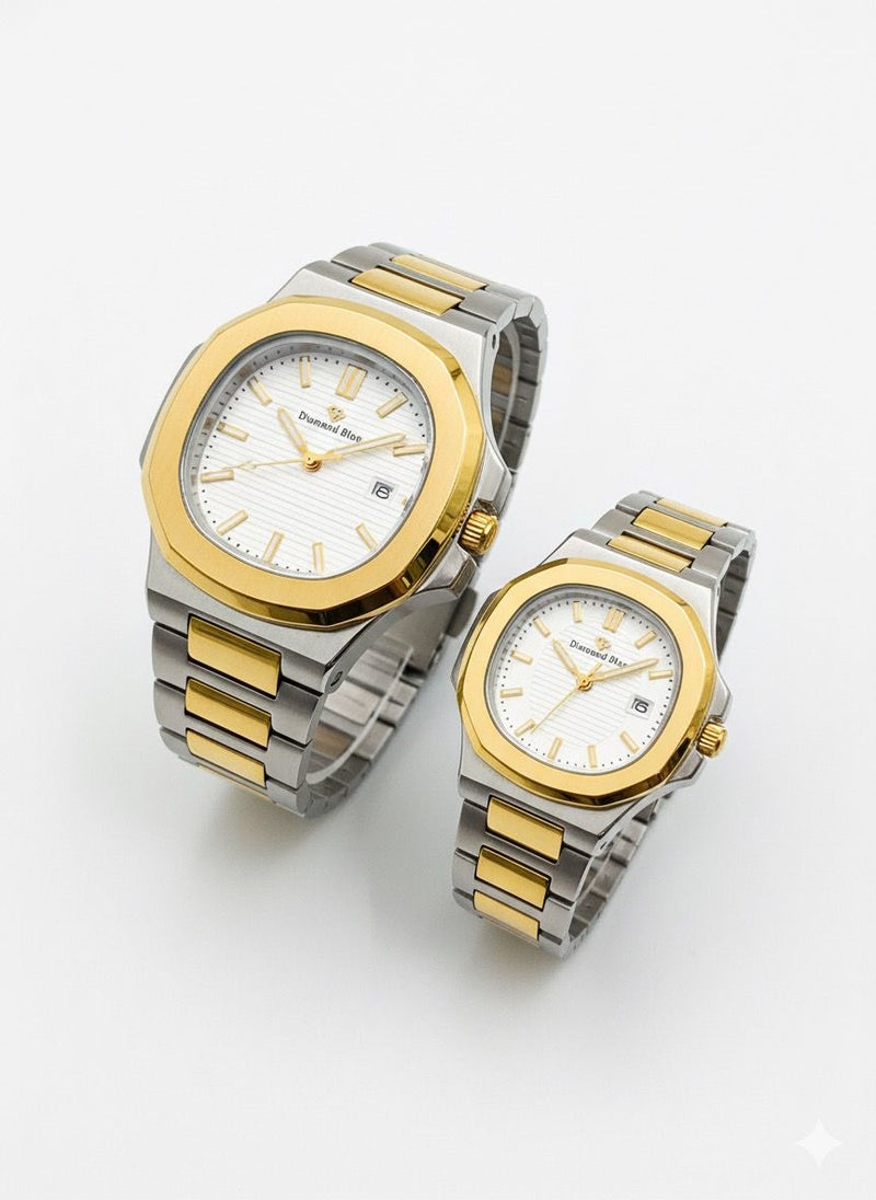 Diamond Blue Couple Watch