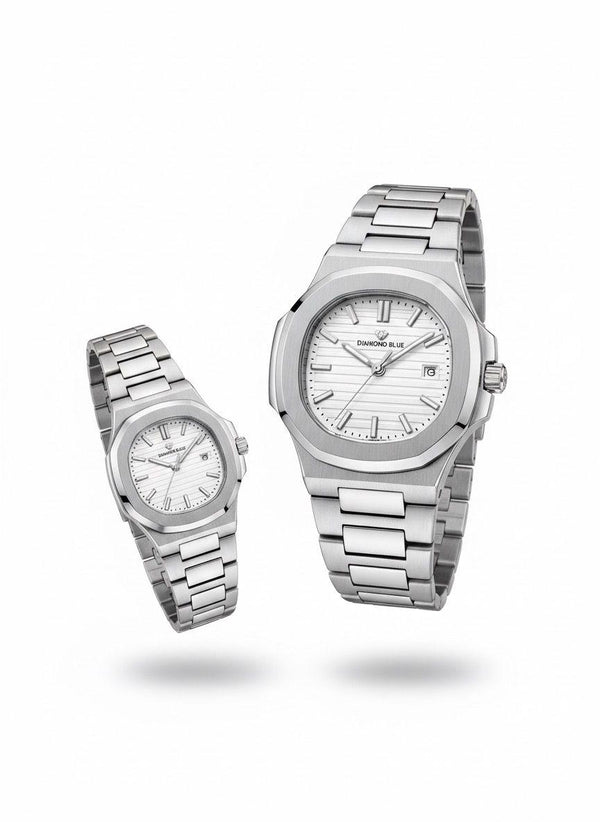 Diamond Blue Couple Watch