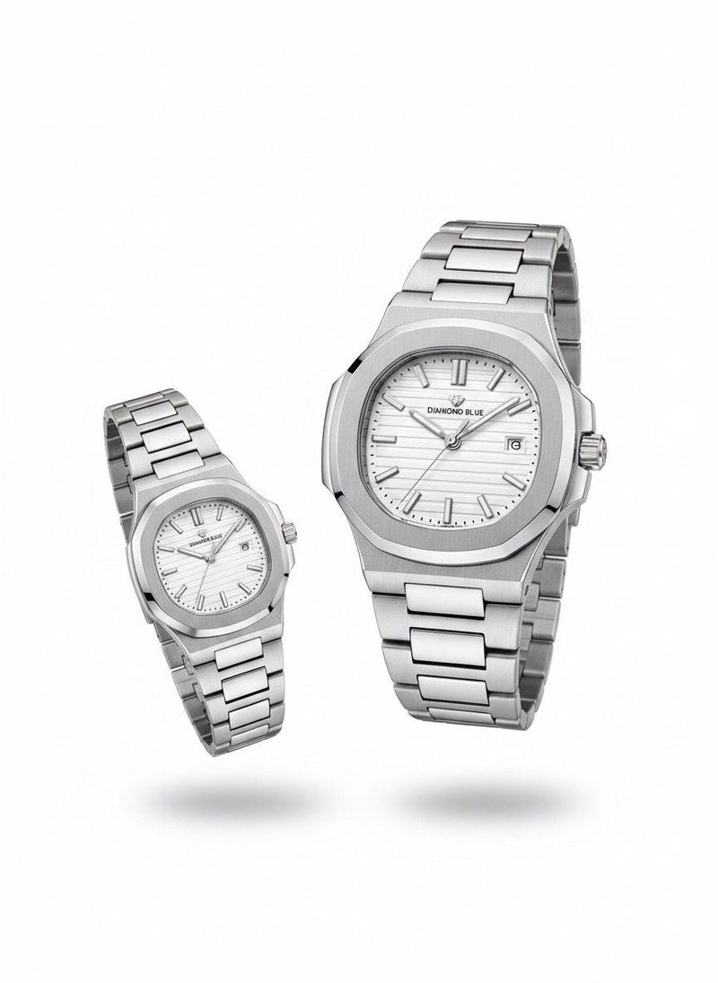 Diamond Blue Couple Watch
