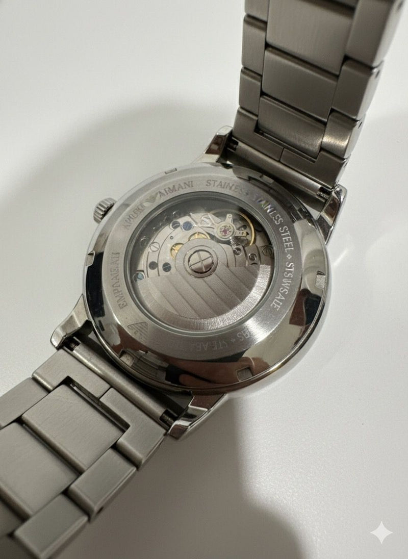 Emporio Armani Skeleton Automatic Watch for Men With Box & Handcarry